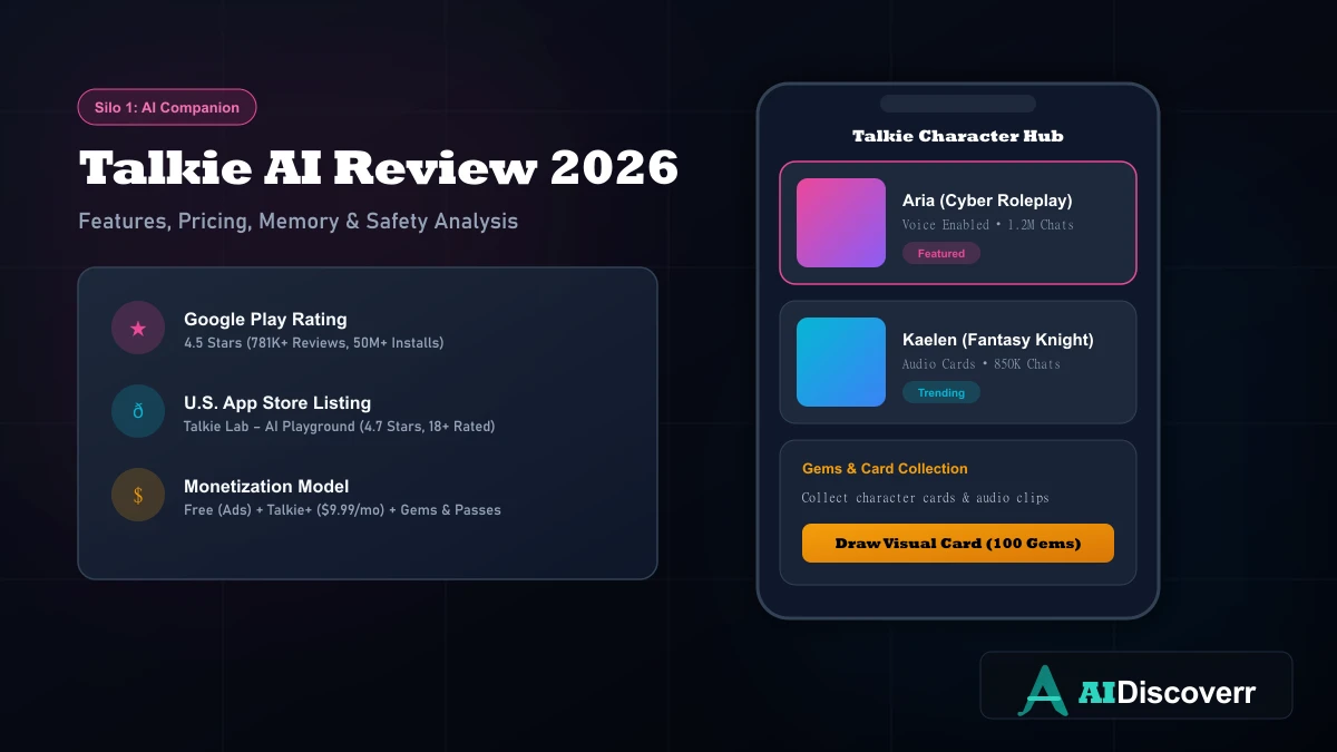 Talkie AI Companion Platform Review Talkie AI Review 2026: Features, Pricing & Safety Overview